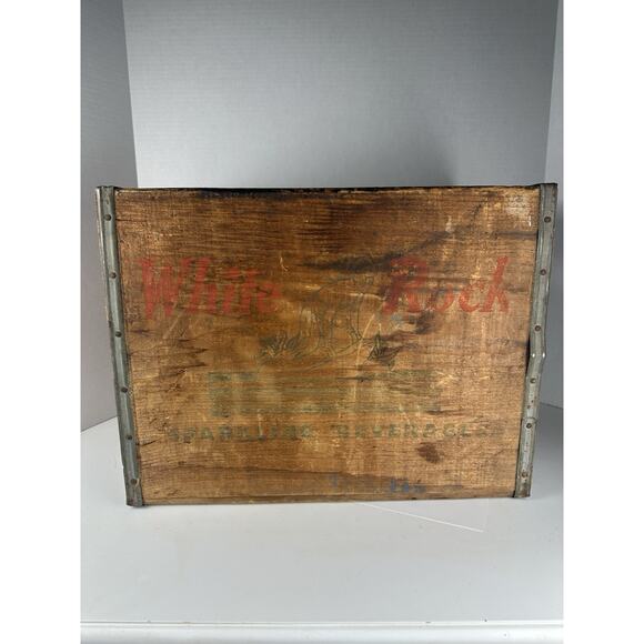 Rare/Vintage White Rock Wooden Bottle Crate From Native American 50s - Picture 7 of 11